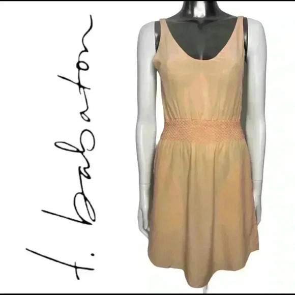 Babaton Blythe Dress Sleeveless Silk Dress Smocked Waist Detail XXS - Picture 1 of 5
